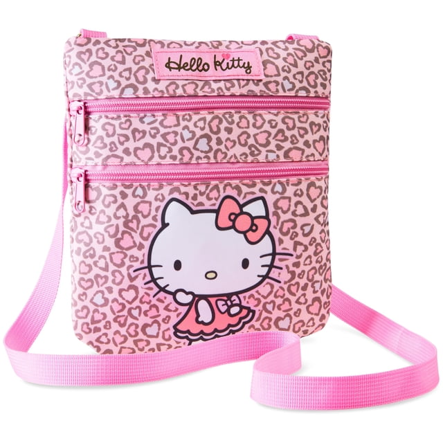 Bolso Hello Kitty Sanrio para Niñas, Adolescentes y Mujeres Rosa con Estampado de Leopardo
