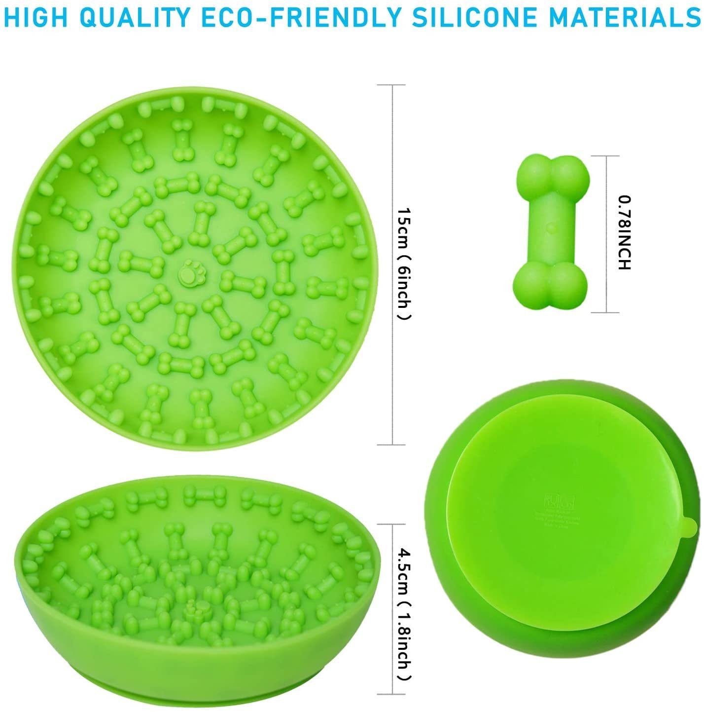 Pet Dog Slow Bowl Feeder Bowls with Suction Cup, Interactive for Boredom Anxiety Reduction, Distractor Toy, Preventing Choking Healthy Bone Design Bowl