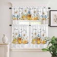 thumbnail image 2 of 3 Piece Kitchen Curtains and Valances Set White Daisy Cafe Curtains 36 Inch Length Spring Floral Elegant Farmhouse Botanical Bees Valance & Tier Curtain for Living Room Bedroom 54"x18"+27"x36"*2, 2 of 6