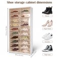 thumbnail image 5 of golytefs 10 Tiers 40 Pairs Foldable Shoe Rack Organizer Plastic Shoe Cabinet (White), 5 of 9