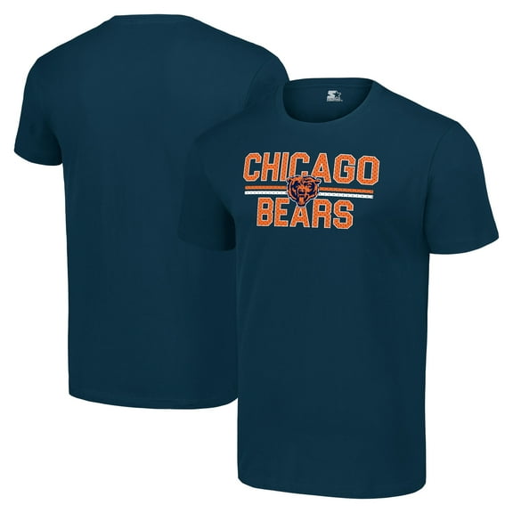 Men's Starter Navy Chicago Bears Team Mesh Print Graphic T-Shirt