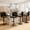 Black, variant on AFO Modern PU Leather Bar Stool with Backrest and Armrests, Height Adjustable 360° Swivel Counter Chair, Black