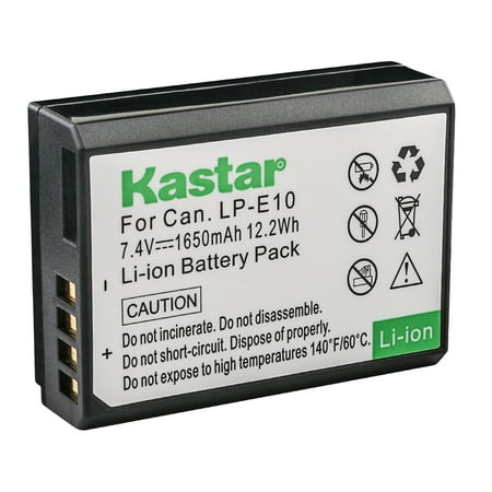 Kastar 1-Pack LP-E10 Battery 7.4V 1650mAh Replacement for Canon LP-E10 LPE10 Battery Canon LC-E10 LC-E10N Charger Canon EOS Rebel T7 EOS 1100D EOS 1200D EOS 1300D EOS 1500D Camera