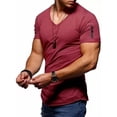 thumbnail image 1 of Camiseta De Hombre De Cuello En V En Color Liso, 1 of 1