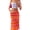 Orange, variant on Diconna Women Skirt with Bohemian Floral Print Bright Colors Clothing