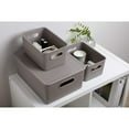 thumbnail image 5 of Superio 5L Small Taupe Ribbed Storage Bin with Lid, Plastic Storage Basket, 5 of 9