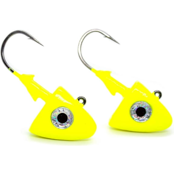 Got-Cha WCSH6-CH Swim Bait Head w/Mustad Hook, 6oz, Chartreuse 2-Pack