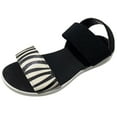 thumbnail image 1 of asddcavvf Ladies Fashion Summer Stripe Colored Round Toe Open Toe Flat Sandals, 1 of 1