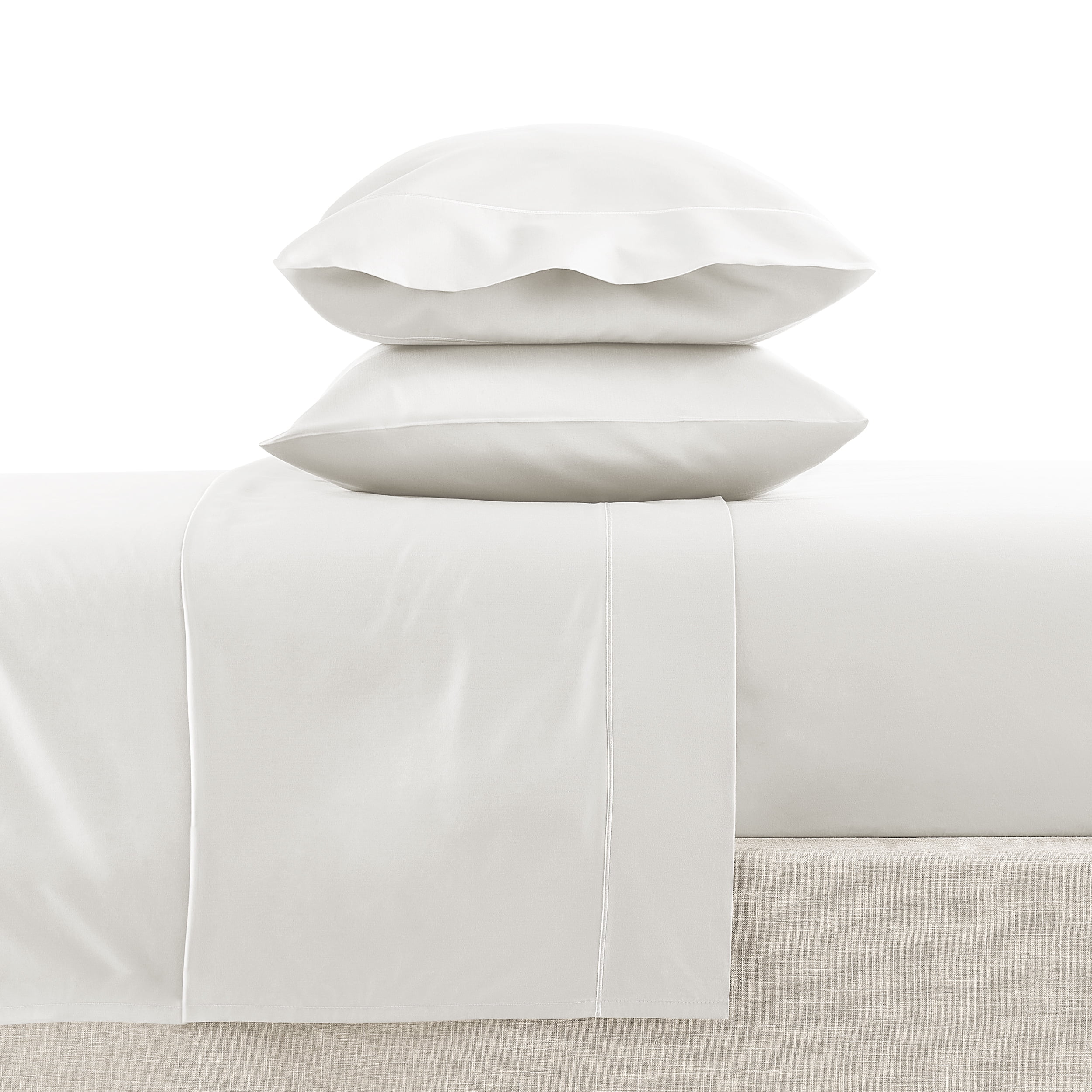 600 Thread Count King Sheet Set | 100% Egyptian Cotton Percale Sheets, 4 PC Set For Deep Pocket Mattress (Upto 10") - White