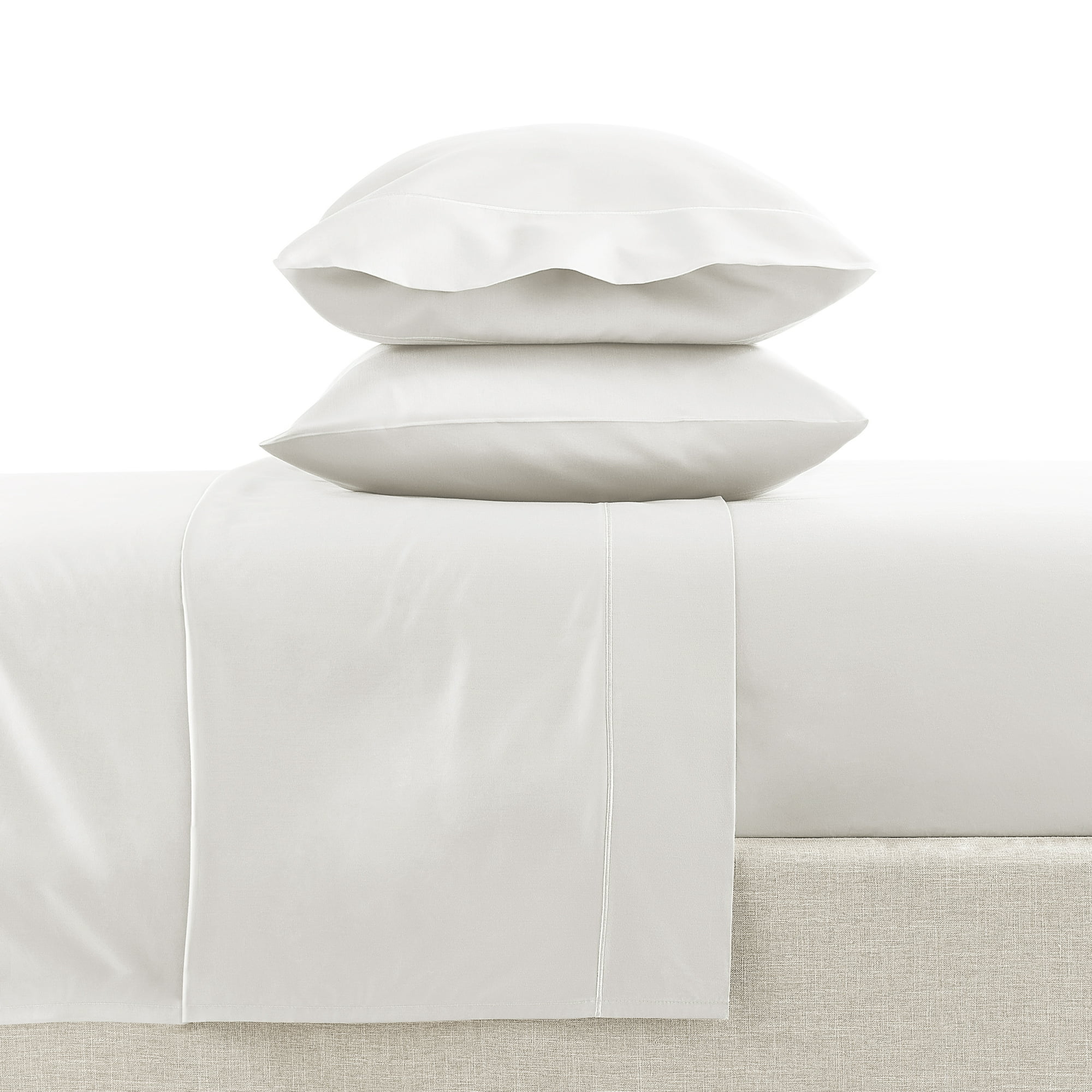 Hotel Style 4-Piece 600 Thread Count White Egyptian Cotton Adult Bed Sheet Set, Queen - Deep Pocket