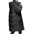 thumbnail image 3 of ZHUGeLI Womens Winter Coats Long Quilted Puffer Jacket Removable Hooded Padded Outerwear Full Zip Slim Fit Warm Maxi Parkas, 3 of 3
