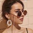 thumbnail image 3 of CCOCC 2 Pcs Glasses Strap,Elegant Pearl Textured and Metal Construction Glasses Chain,Non-Slip and Lightweight Eyeglass Chains for Women,Silver, 3 of 4