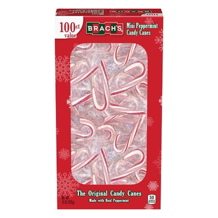 Delightful Brach's Mini Peppermint Holiday Candy Canes - 100 Count: Perfect for Festive Celebrations!