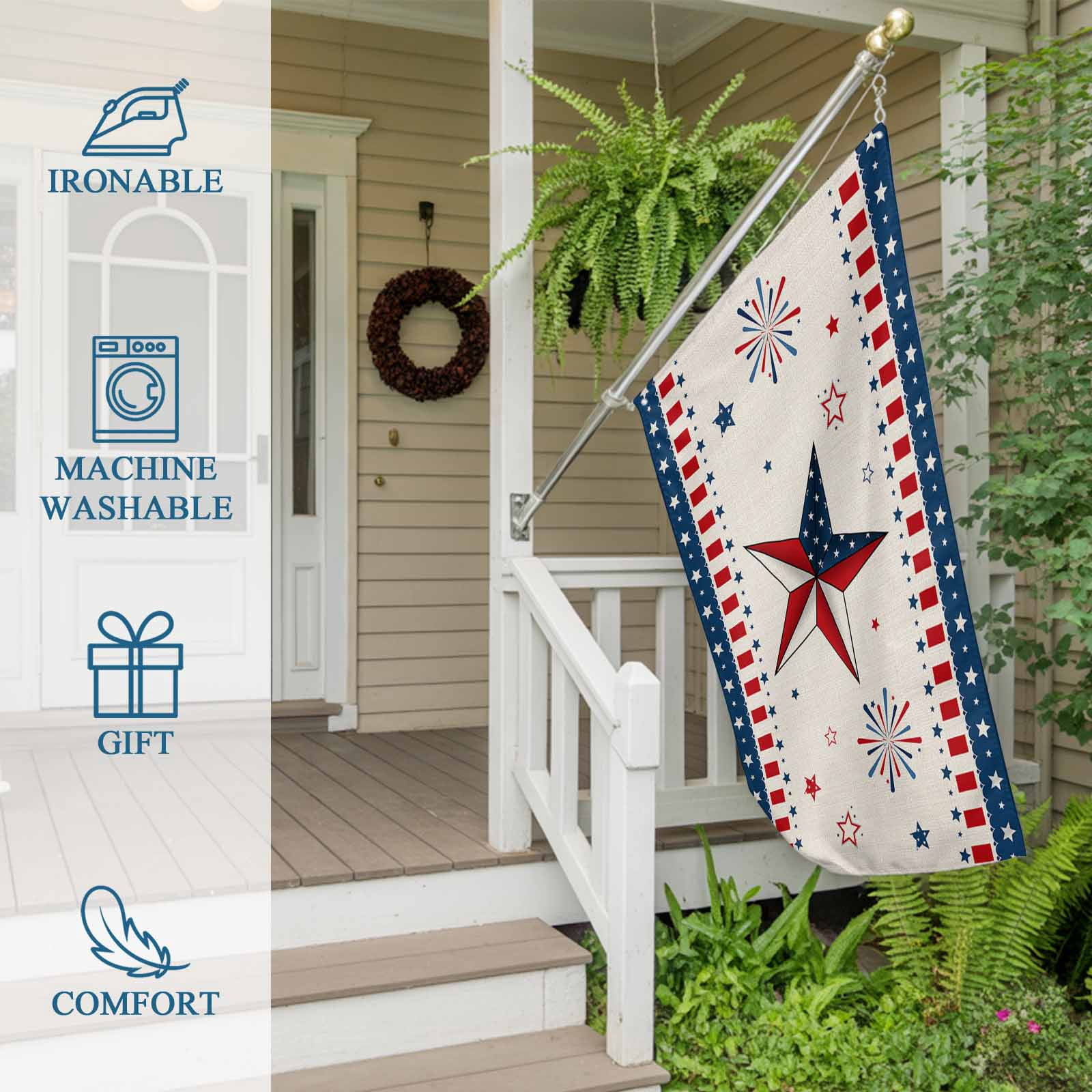 4th of July Flags for Outside 3x5 ft American USA Flag Outdoor Flags Double Sided Grommets House Banner Patriotic Star Red Stripes Patio Yard Flag for Outdoor Party Porch Independence Day
