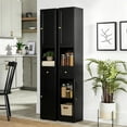 thumbnail image 7 of IKIMI 71" Tall Bathroom Cabinet, Metal Narrow Storage Cabinet with 2 Doors and 1 Drawer for Bathroom, Kitchen, Living Room, Black, 7 of 7