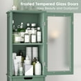 thumbnail image 6 of Homfa Bathroom Storage Tower, Narrow Linen Cabinet with Door and Drawers, Tall Bathroom Storage Cabinet for Small Spaces, Green, 6 of 8