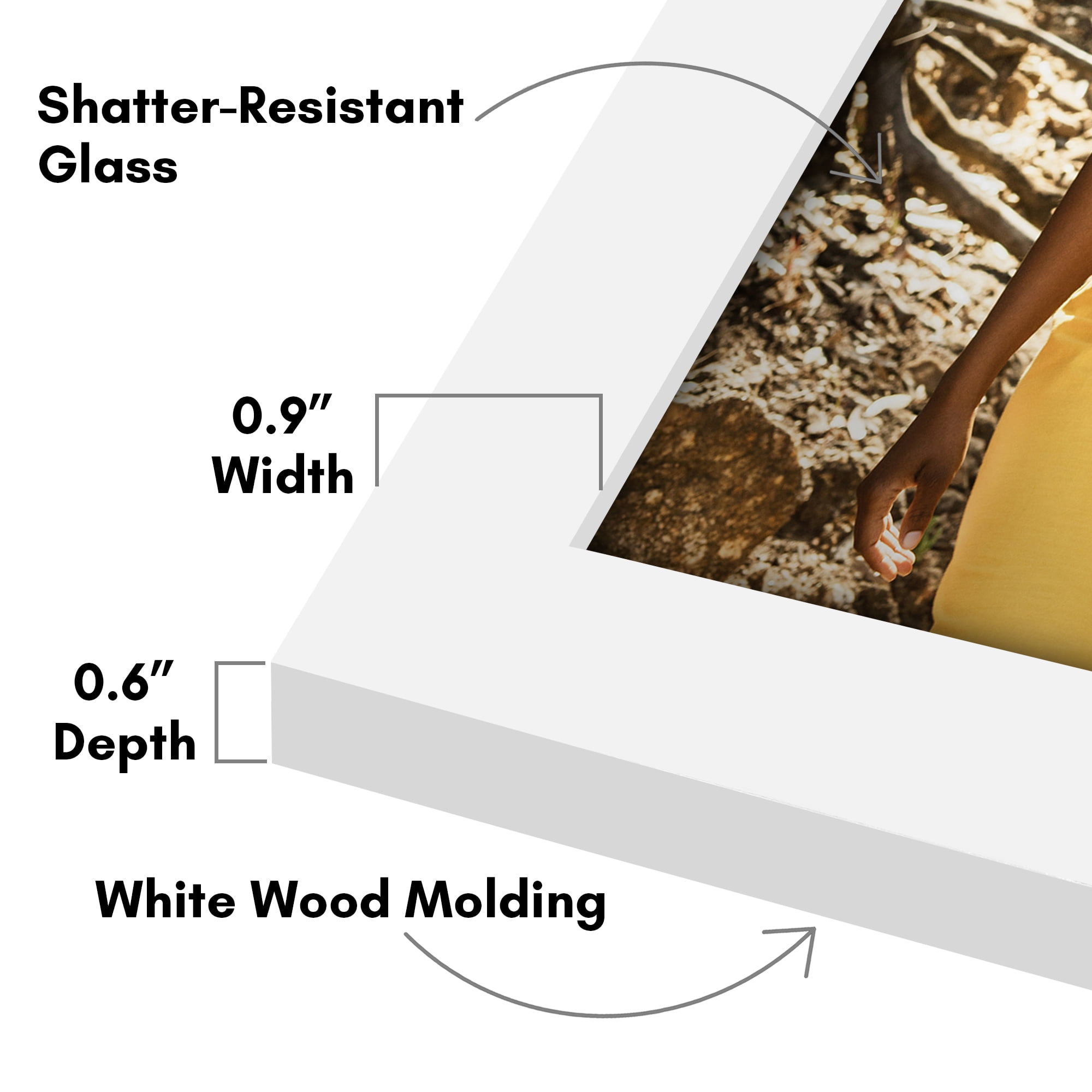 Americanflat 10 Pack Picture Frame with Shatter-Resistant Glass 8x10, 5x7, 4x6 Gallery Wall Signature - White