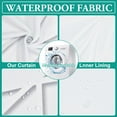 thumbnail image 3 of Bevtee No Hook Fabric Shower Curtain with Snap in Liner, Waterproof Grey White Striped Bathroom Curtains, Mesh Window, 71"X74", 3 of 6