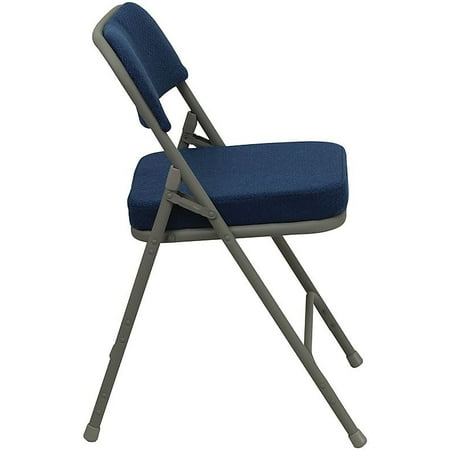 Flash Furniture Premium Curved Fabric Armless Folding Chair Navy 20/Pack 20HF3MC320AFNVY