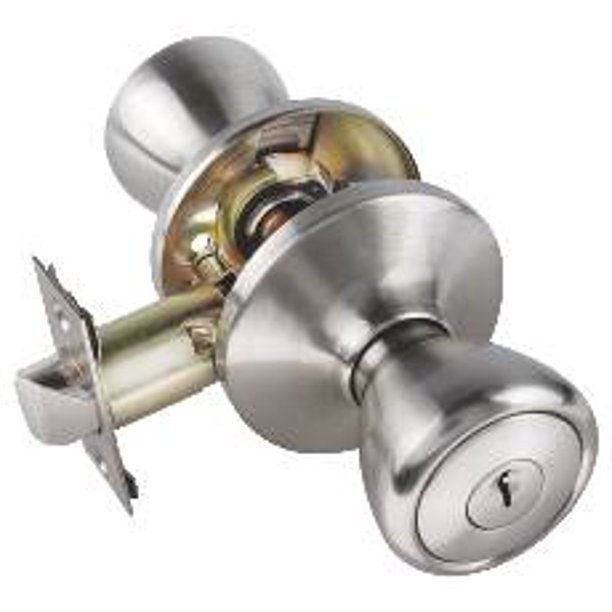 STEEL HARBOR ENTRY LOCK TULIP KNOB SATIN NICKEL