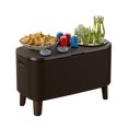 thumbnail image 4 of Keter Bevy Bar 17 Gallons Refroidisseur avec Chariot de Table Pop-Up, Rotin Brun, 4 of 11