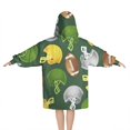 thumbnail image 2 of Green Football Helmets and Balls Pattern Blanket Hoodies for Kids 6-13YR Oversize Wearable Blanket Hoodies for Boys Girls Teens, 2 of 7
