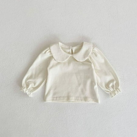 

DanceeMangoo Autumn New Baby Sleeveless Denim Bodysuit Solid Infant Girl Pocket Overalls Toddler Jumpsuit With Peter Pan Collar Shirts