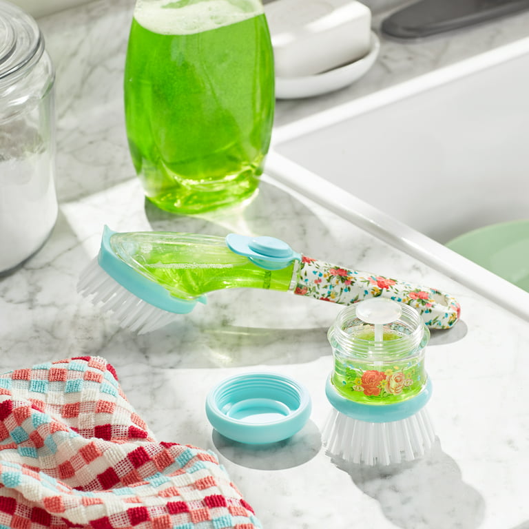 Dish Cleaning Brush, Soap Dispensing Dish Brush Set With 4