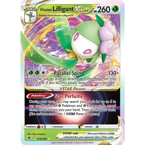 Pokemon Sword & Shield Astral Radiance Rare VSTAR Hisuian Lilligant-VSTAR #18