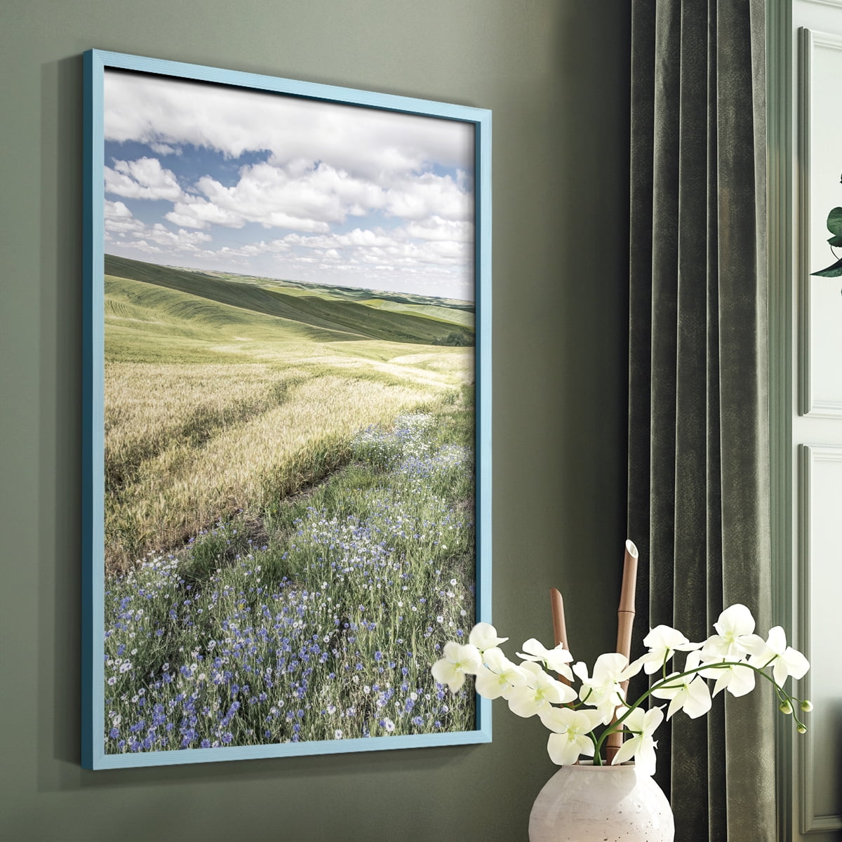 Wildflower Farm Framed Print - Solid Wood in Single Picture Frame Solid Wood 2 Framed Print