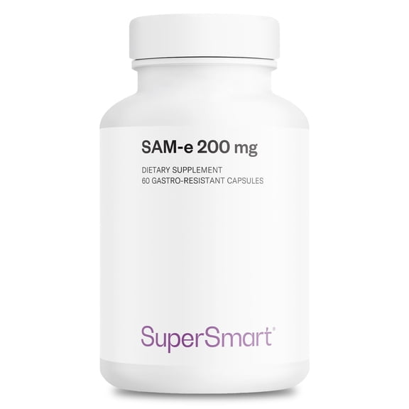 SuperSmart - SAM-e 200 mg (S-Adenosyl Methionine) | Non-GMO & Gluten Free - 60 DR Capsules