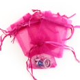 thumbnail image 1 of Bolsas de regalo de organza Boshen, 100 unidades, 10 x 15 cm, color rosa intenso, 1 of 8