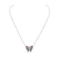 thumbnail image 3 of My Daily Styles Women's 925 Sterling Silver CZ Butterfly Necklace Pendant - Adjustable Cable Link Chain 16"-18" (Red), 3 of 6
