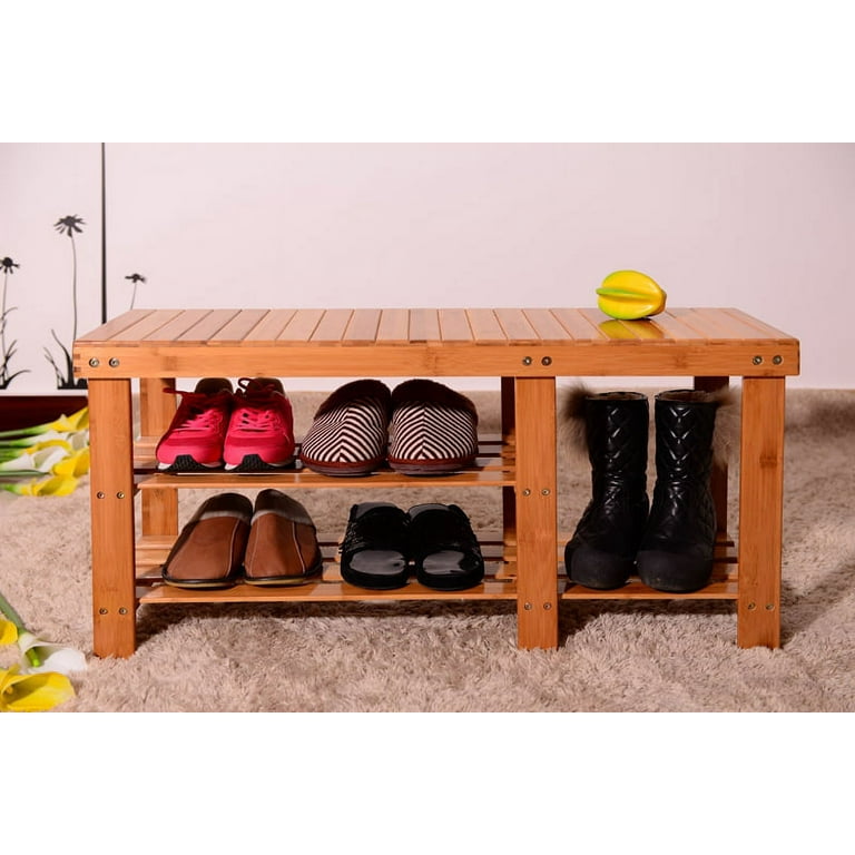 Homemaid living bamboo 2024 shoe rack bench