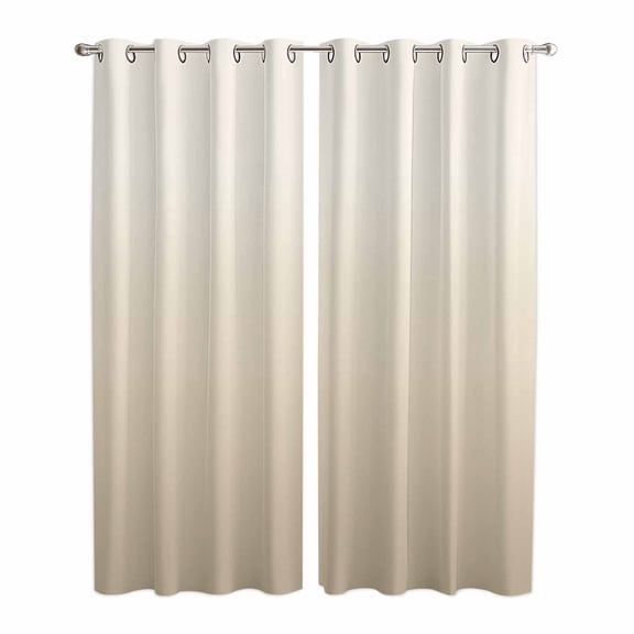 Kitchen Curtains 84 Inch Length 2 Panels, Beige Brown Ombre Grommets Window Treatment Curtain, Modern Abstract Art Gradient Aesthetics Thermal Curtains Drapes for Living Room/Bathroom