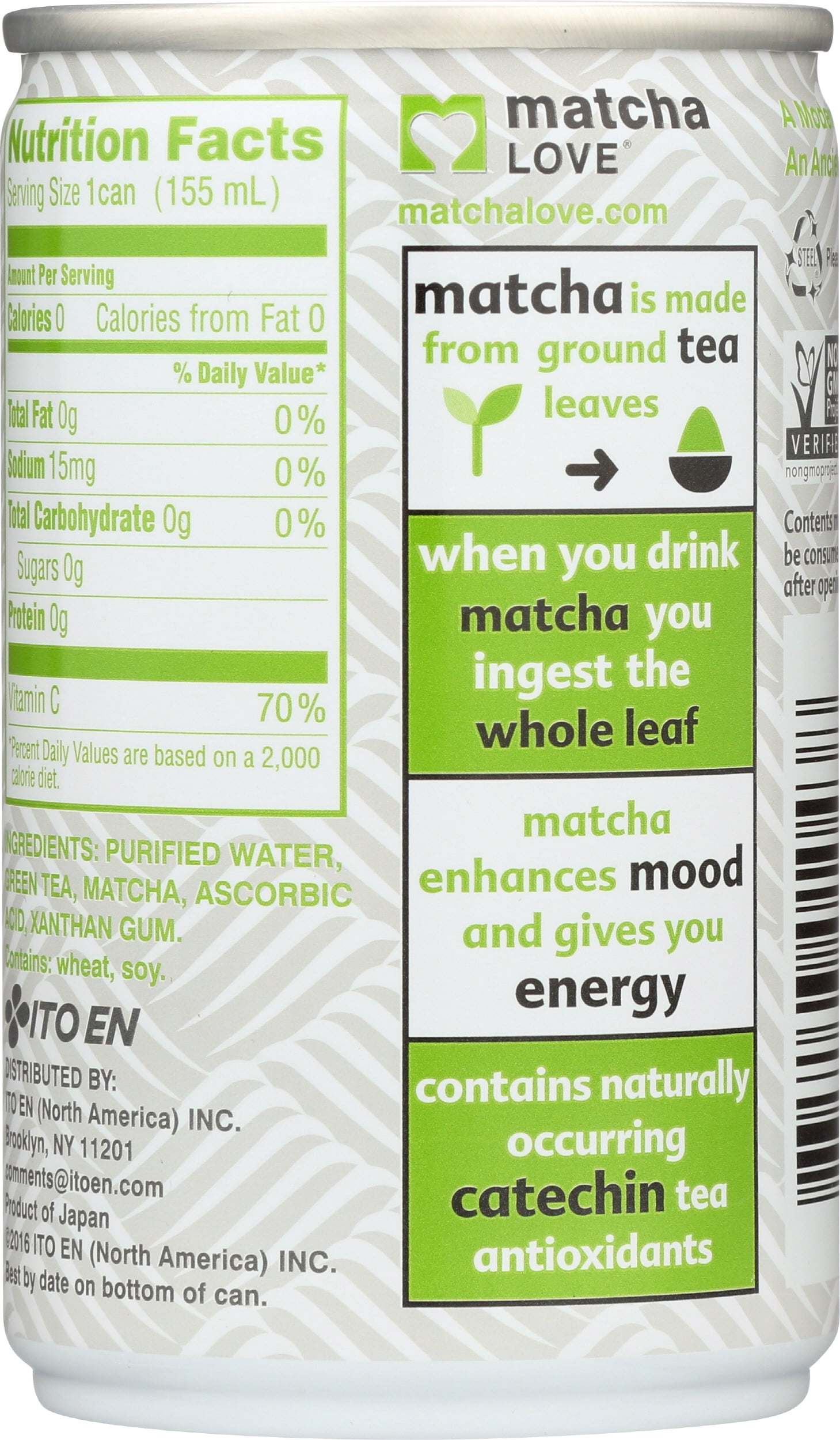 Pack of 20, Matcha Unsweetened Real Matcha Green Tea, 5.2 fl oz