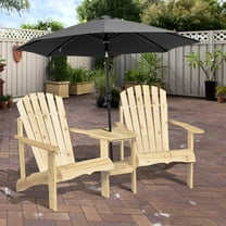 Outsunny Adirondack Bench Wood "Adirondack Chairs" - Set of 2, Natural