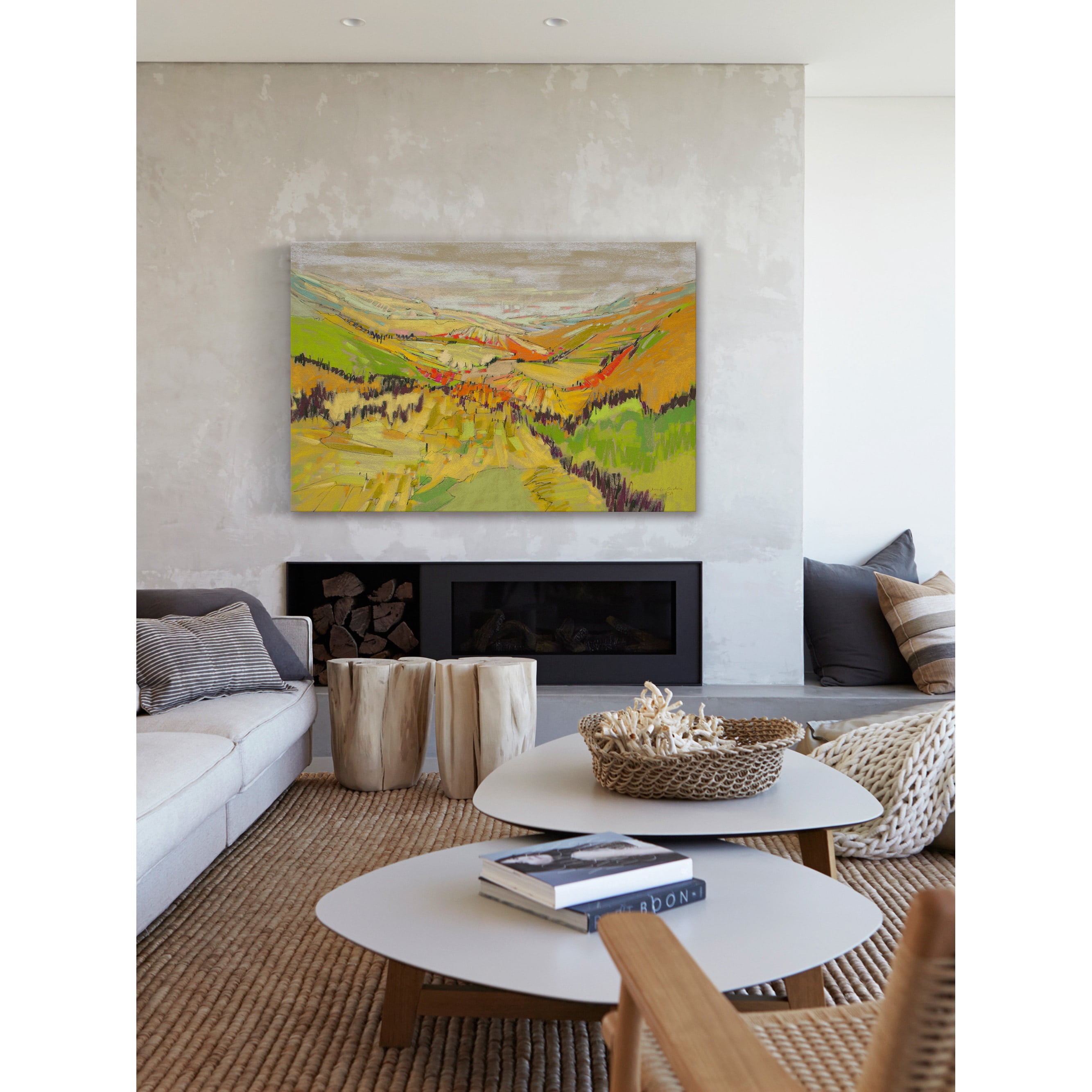 "Patchwork Hills VII" Painting Print on Wrapped Canvas