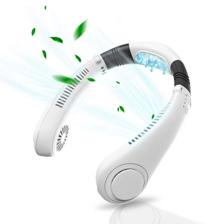 

Hanging neck bladeless cooling fan Portable Hanging Neck Sports Fan - Hands Free USB Rechargeable Personal Wearable Neckband Fan B