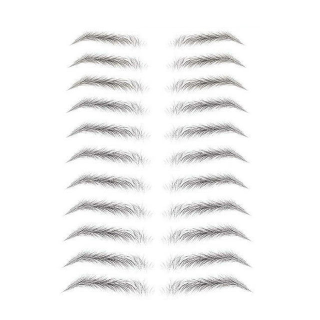 pitrice Wear-resistant Eyebrow Sticker Waterproof Stereo Decal Scratch Proof Various-shaped Eyebrow Decoration Lightweight Stickers E12 & Black