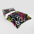 thumbnail image 3 of Ambesonne Psychedelic Bedding Set 3 Pcs, Sixties Swirls, Twin, Multicolor, 3 of 3