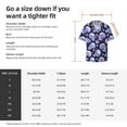 thumbnail image 5 of Lsque blue Skull flower print Men's Cuban Collar Short Sleeve Shirt Summer Beachwear Casual Button Down Fashionable Vacation Leisure Shirt-X-Large, 5 of 7