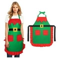 thumbnail image 2 of HJQEQVD Christmas Apron Adjustable Kitchen Cooking Aprons BBQ Bib Funny Chef Apron for Women Xmas Elf Apron for Christmas Party for Teens and Adults, 2 of 6