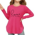 thumbnail image 5 of Girls Shirts Size 9-10 Girls Shirt Girls Long Sleeve Shirts Kids Arc Hem Side Slit Soft Tunic Tops T Shirts 1420, 5 of 7