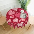 thumbnail image 2 of Valenitine''s Day Tablecloth Round 60 Inch Red Pink Hearts Table Cloth Love Table Cloths Waterproof Wrinkle Resistant Polyester Table Cover for Home/Kitchen/Dining Room/Party/Picnic, 2 of 6