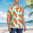thumbnail image 5 of Balery Cartoon Carrot Print Men's Hawaiian Shirts Short Sleeve Beach Shirt Relaxed Fit Vacation Button Down Shirts-Large, 5 of 9
