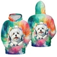 thumbnail image 3 of Funny Watercolor Adorable Maltese Peeking Through Torn Paper Effect All Over Print 3D Hoodie Unisex Merch Hoodies Maltese Dog Lover Gifts Idea - 00026, 3 of 6