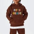 thumbnail image 5 of UACY Kids Fifth Grade Pullover Hoodie Colorful Letter Graphic Boys Girls Long Sleeve Hooded Sweatshirt (Brown, 9-10 Years), 5 of 5
