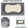thumbnail image 3 of Jabonera de silicona de primera calidad, paquete de 2, jabonera con drenaje automático para ducha, baño, cocina (gris), 3 of 5