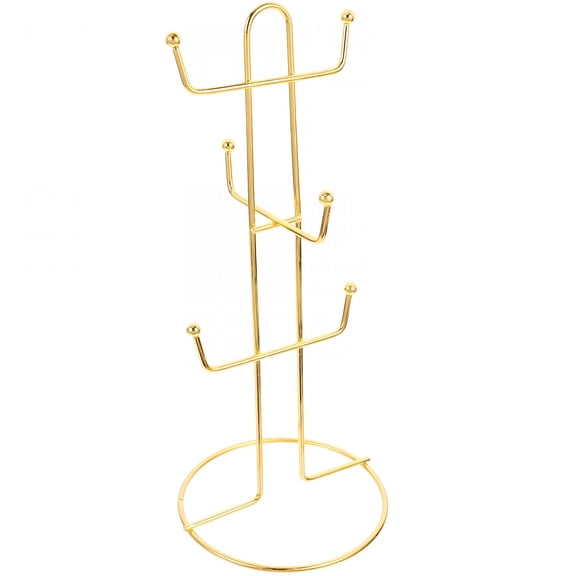 BPPEG Coffee Cup Holder Metal Mug Holder with 6 Hooks for Kitchen Countertop (12.2X5.12X5.12 Inches)